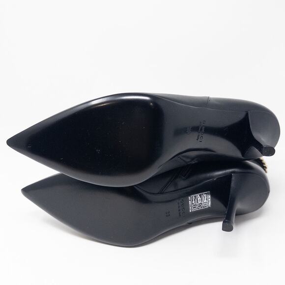 Authentic Gucci Lebonne Signoria Boots Black Calfskin Gold EU 39 US 9 - Picture 7 of 9